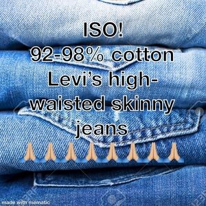 ISO LEVIS size 25 cotton high waisted skinny jeans